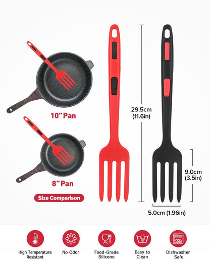 Large Silicone Flexible Cooking Fork, Non Stick Whisks for Mix Ingredients2