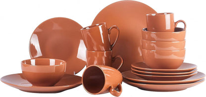 Color Wave Stoneware 16Pc Dinnerware Set, Honey Milk2