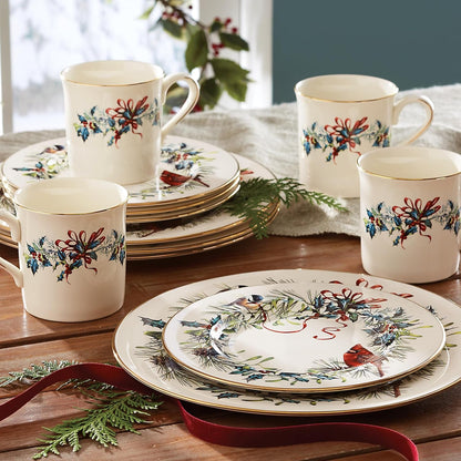 Winter Greetings Christmas 12-Piece Dinnerware Set with Mugs2
