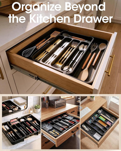 Silverware Drawer Organizer, Adjustable Utensil Cutlery Tray8