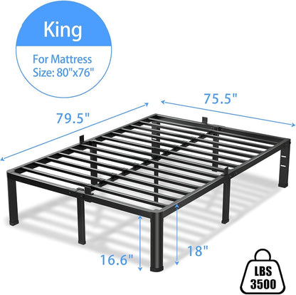 18 Inch King Bed Frame with round Corners No Box Spring Needed3