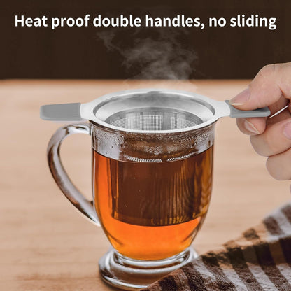 Stainless Steel Fine Mesh Tea Infuser for Loose Leaf Tea | Heat Proof Handles for Safe Grip, Fits Teapots Mugs & Cups, Rust Resistant, Easy to Clean, Versatile Tea Strainer & Diffuser5