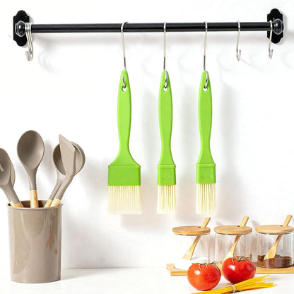 3 Pcs Pastry Brush Set, 1/1/2 Inch Bristle Basting Brushes for Cooking, Heat Resistant, Kitchen Brush for Oil, BBQ Grill, Butter Sauce, Baking, with Hang Hole Design Green8