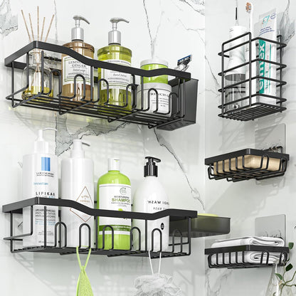 Adhesive Shower Caddy, 5-Pack Large Capacity Shower Shelves1