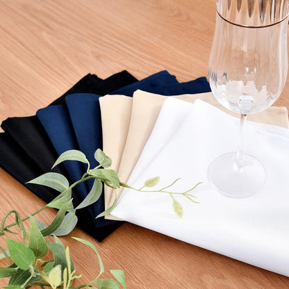 Set of 4 Black Cloth Napkins 17 X 17 Inches Solid Washable Polyester Dinner Napkins with Hemmed Edges for Dinners Parties Weddings Banquets Events Table Decoration7
