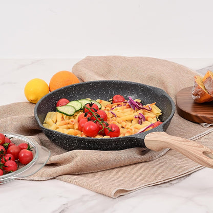 8 Inch Nonstick Frying Pan Easy Clean Small Egg Pan Skillet | Even Heating All Stove Compatible, Dual Spouts, PFOA PFOS Free, Cool Ergonomic Handle, Non Stick Omelet Cooking Fry Pan,Grey5