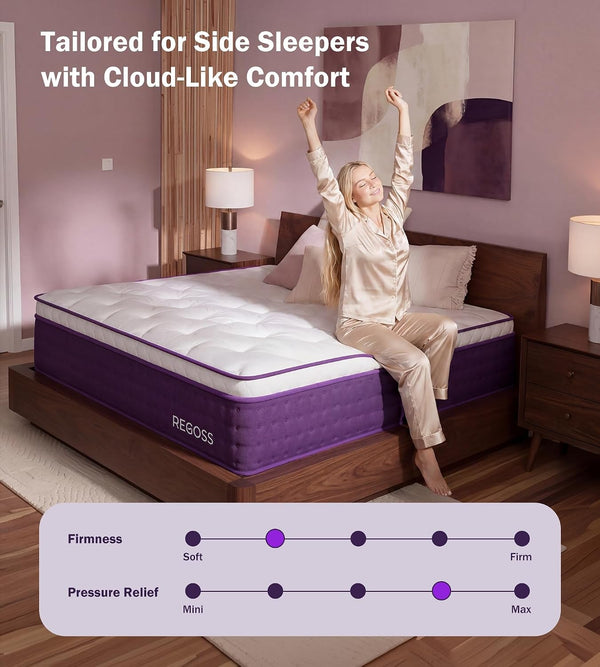 Full Mattress 12 Inch Hybrid Mattress in a Box, Soft Medium Plush2
