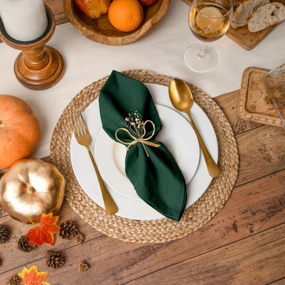 Solid Cloth Napkins Set of 6 Forest Green 100% Cotton Dinner Napkins 18X18 Inches - Soft, Reusable, Absorbent & Washable, Ideal for Wedding Events Farmhouse Parties Hotel & Everyday Use6