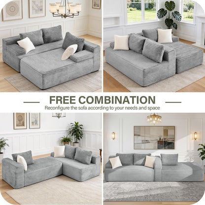 Boneless Couch Modular Sectional Sofa L-Shape Cloud Couch Lounge Furniture5