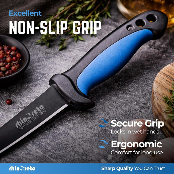 Fillet Knife for Fish - Razor Sharp G4116 German Stainless Steel Blade, 6.5 Inch Professional Filleting & Boning Knife with Non-Slip Handle, Protective Sheath & Sharpener4