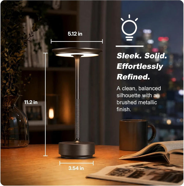 Rechargeable Table Lamp(Black), Cordless LED Desk Lamp with 5200Mah Battery, Touch Control, 3 Color Temperatures, Adjustable Brightness, Portable for Home, Hotel, Cafe & Camping3
