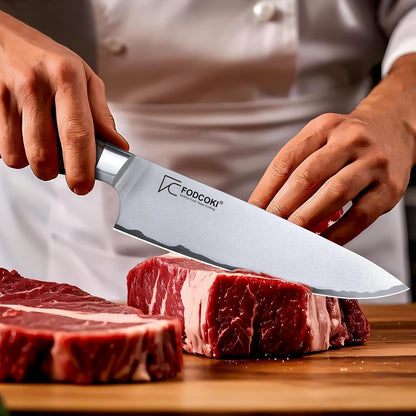 Japanese Chef Knife 8 Inch Kitchen Sharp Knife High Carbon Steel AUS10 with Ebony Wood Handle Professional Chefs Knife for Cutting Meat Vegetable7