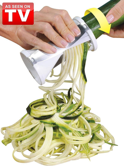 Veggetti Veggie Slicer, Dual Stainless Steel Blade Vegetable Cutter for Thick or Thin Noodle, Works with Zucchini, Squash, Cucumbers, Carrots, and More, 2.76"L X 2.76"W X 6.32"H, White5