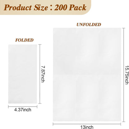 200 Pack Disposable 3-Ply Paper Napkins Soft and Absorbent,4