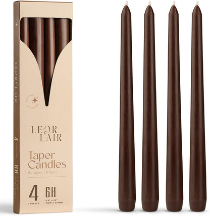 Brown Taper Candles for Fall & Thanksgiving, 4 Pack, Unscented1