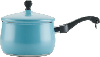120 Limited Edition Stainless Steel Cookware Pots and Pans Set with Prestige Kitchen Tools, 10 Piece, Aqua Blue13