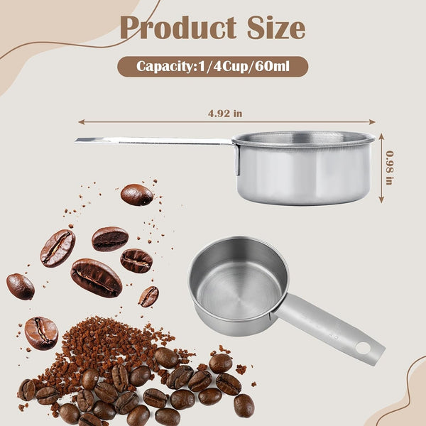 4 Pcs 1/4 Cup Scoop, Stainless Steel 2 Oz Measuring Cup2