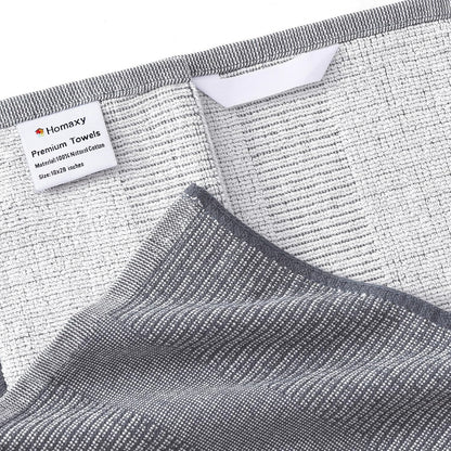 380 GSM Cotton Premium Kitchen Towels 6 Pack, 18"X 28", Grey2