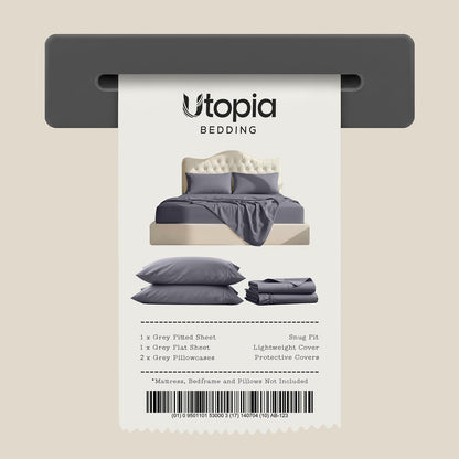 Queen Sheets Set, 4 Pieces 16" Deep Pocket Hotel Luxury Bed Sheets, Grey8