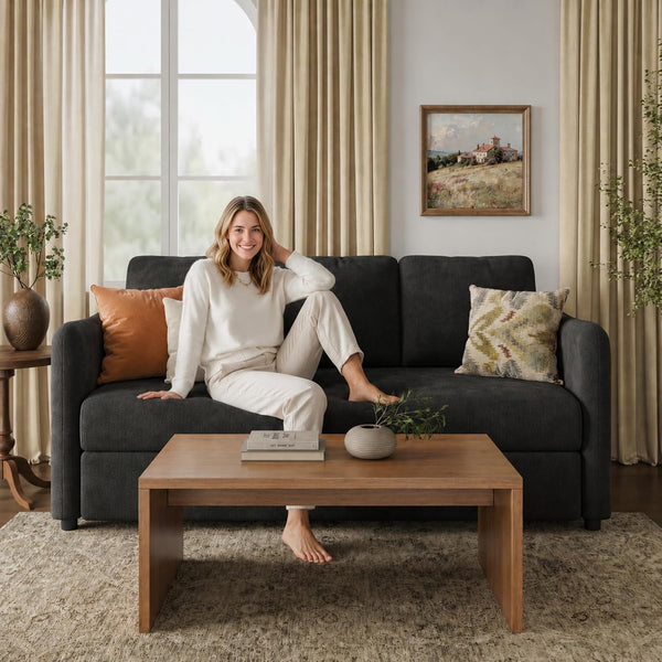 Sleeper Sofa 70" Loveseat with Pull Out Bed (Mattress Included)5