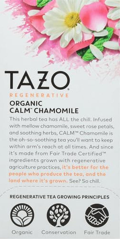 TAZO Calm Chamomile Herbal Tea Bags, Caffeine Free Blend, 16 Total Tea Bags | Chamomile Herbal Tea with Hibiscus, Spearmint, Rose Petals, Lemongrass and Peppermint - Caffeine Free for a Relaxing Bedtime10