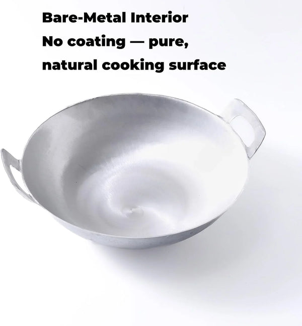 Kawali Filipino Wok, 13 in Aluminum Double-Handle Pan | Deep Round-Bottom Design, for Pancit, Stir-Frying and Shallow Frying, Gas and Outdoor Burner Use7
