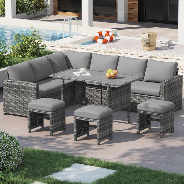 Patio Furniture Set with Waterproof Cover, 7 Pieces Outdoor Sectional2