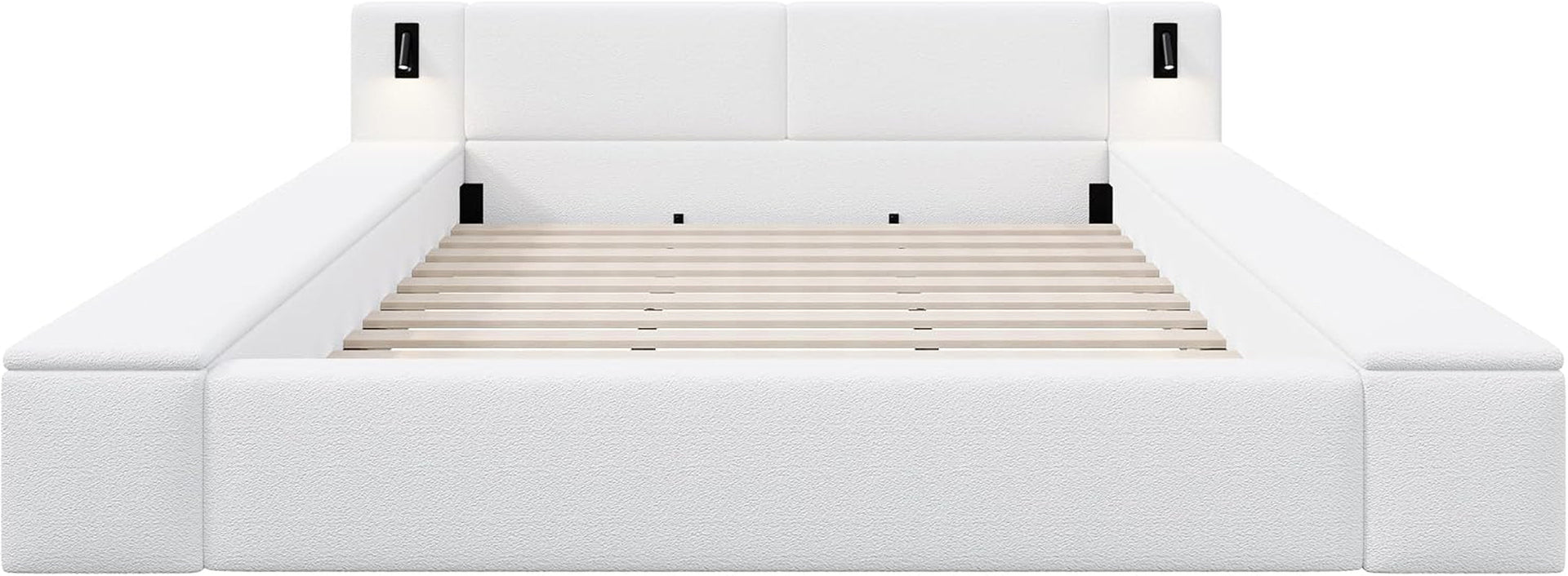 boucle-upholstered-platform-bed-with-headboard-hidden-storage-white