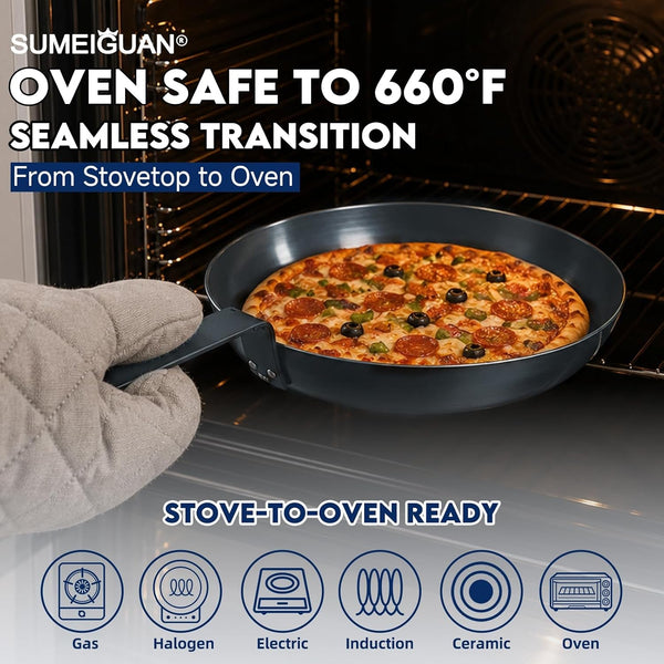 10" Carbon Steel Frying Pan, Pre-Seasoned Nonstick & Chemical-Free | Detachable Silicone Handle Cover, Oven & Dishwasher Safe, Induction Compatible, Chemical-Free Cooking Surface6