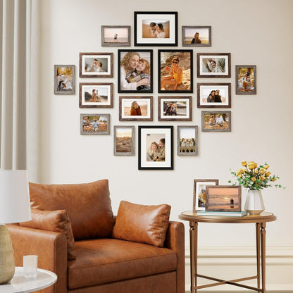 20 Pack Picture Frames Collage Wall Decor, Black, Brown, Dark Grey4