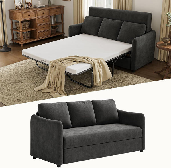 Sleeper Sofa 70" Loveseat with Pull Out Bed (Mattress Included)1