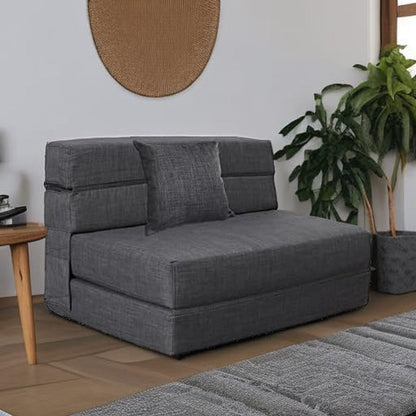 Fold Sofa Bed Couch Twin Size with Pillow Memory Foam Convertible Sleeper Chair Bed Futon Lazy for Living Room/Home Office/Guest Beds/Apartment/Upstairs Loft, Dark Gray6
