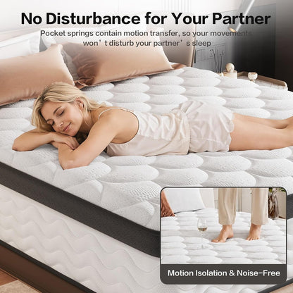 Queen Mattress, 12 Inch, Hybrid Mattress in a Box, Medium Firm6