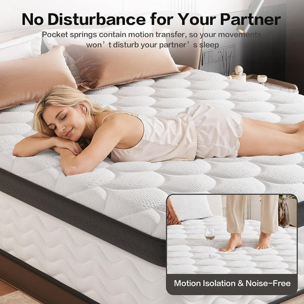 Queen Mattress, 12 Inch, Hybrid Mattress in a Box, Medium Firm6