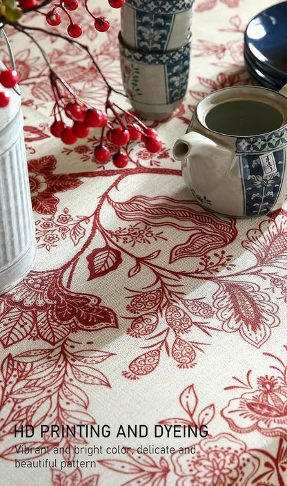Designer French Linen round Tablecloth,Diameter 55"-Ruyi A4