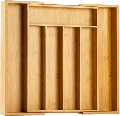 Silverware Organizer Kitchen Drawer Organizer Expandable Bamboo Utensil Holder Cutlery Tray for Kitchen Utensil and Flatware Bedroom Office8