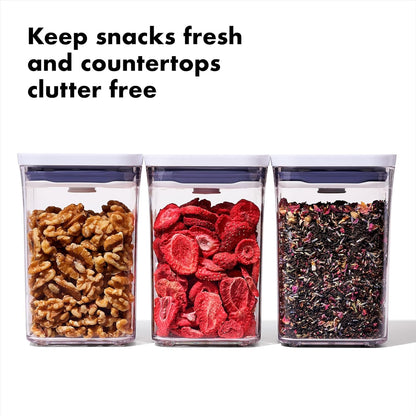 OXO Good Grips POP Small Square Airtight Food Storage Containers, 3-Piece2
