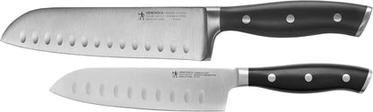 HENCKELS Forged Accent Razor-Sharp 2-Pc Knife Set, Santoku Knife 5 Inch, Santoku Knife 7 Inch, German Engineered Informed by 100+ Years of Mastery,Black1