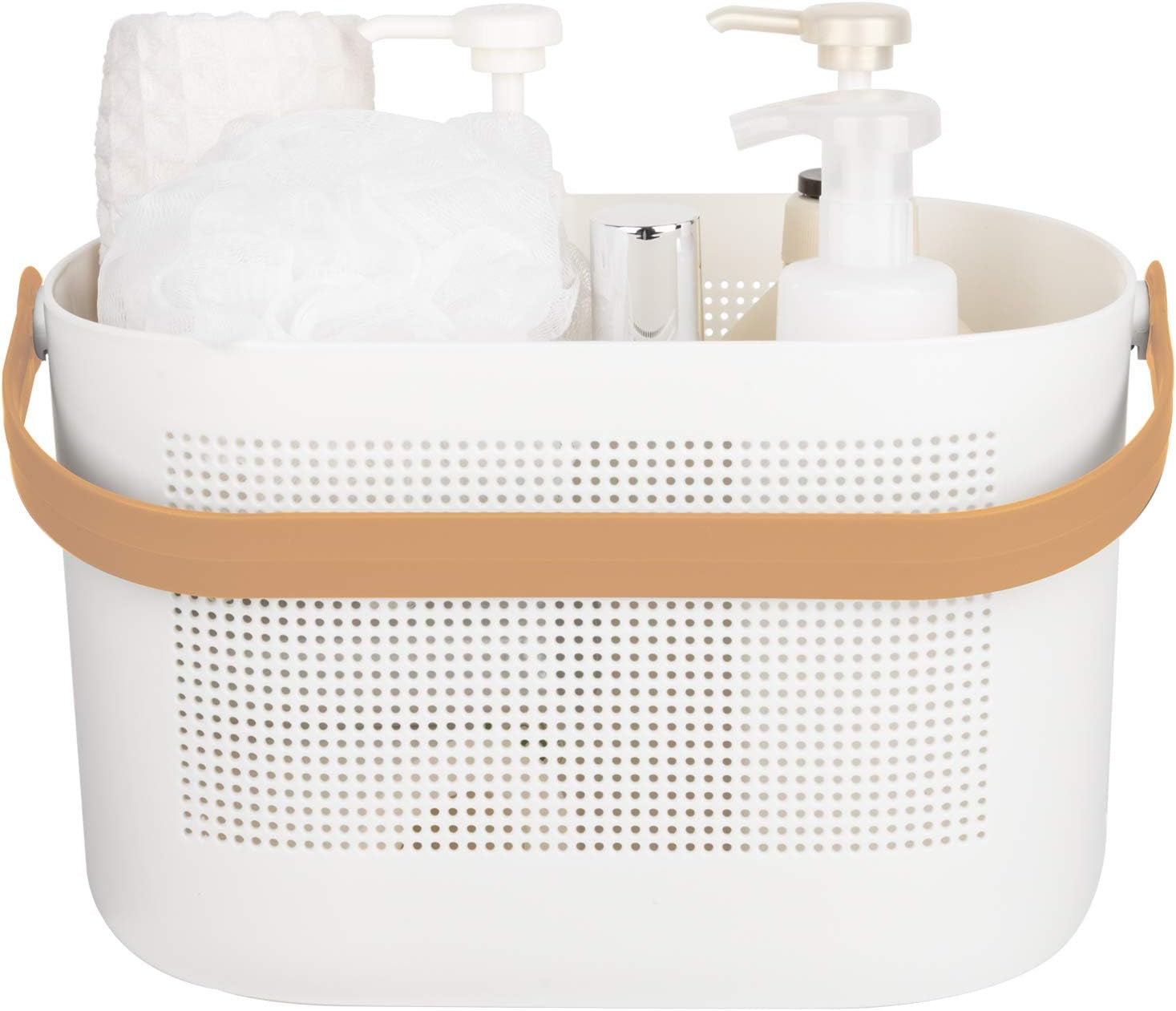 plastic-portable-shower-caddy-basket-storage-organizer-with-handle-yellow