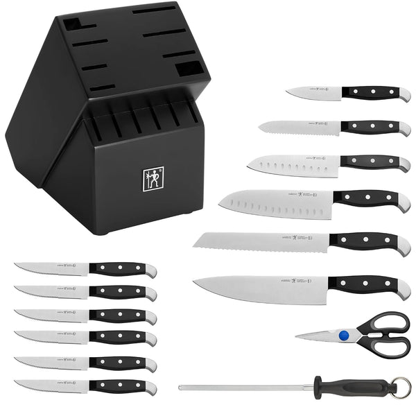 HENCKELS Premium Quality Statement 15-Piece Knife Set with Block and Knife Sharpener, Razor-Sharp, German Engineered Knife Informed by over 100 Years of Masterful Knife Making, Black Block3