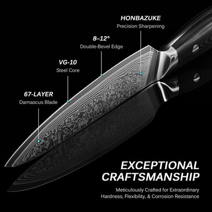 Chef Utility Knife - 6" - Shogun Series - Japanese VG10 Steel Core Forged Damascus Blade - with Sheath & Case3