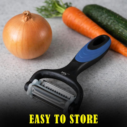 Julienne Peeler Vegetable Peeler - Potato Cabbage Fruit Cucumber Carrot Peeler and Julienne Shredder Tool for Kitchen - Multi-Function Stainless Steel Peeler Slicer Knife Julienne Set 3 in 16