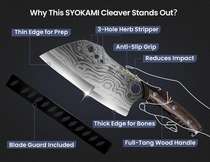Meat Cleaver Chef Knife with Sheath, 7.7 Inch Butcher Knife2