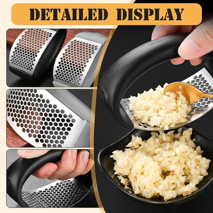 2024 Upgraded Stainless Steel Garlic Crusher - Garlic Crusher, Home Kitchen Utensils Portable Manual Garlic Crusher, Home & Kitchen Garlic Press (1Pc)5