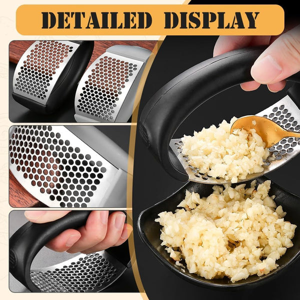 2024 Upgraded Stainless Steel Garlic Crusher - Garlic Crusher, Home Kitchen Utensils Portable Manual Garlic Crusher, Home & Kitchen Garlic Press (1Pc)5