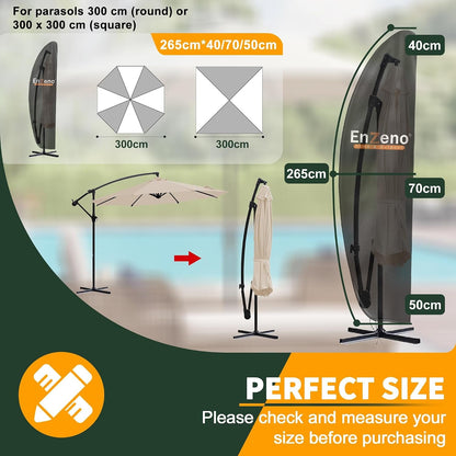 Umbrella Covers for Patio Umbrellas 9-13 Feet,Oxford Fabric Outdoor Umbrella Cover Waterproof Uv-Resistant Protection for Offset Umbrella & Parasol (Fits Cantilever Umbrella up to 9′S/13′R)2