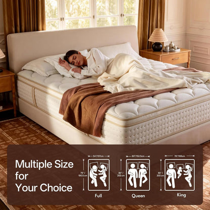 14 Inch King Size Mattress Hybrid King Mattress with Memory Foam & Pocket Coils, Medium Firm, Motion Isolation, Pressure Relief, Certipur-Us (White, King)8
