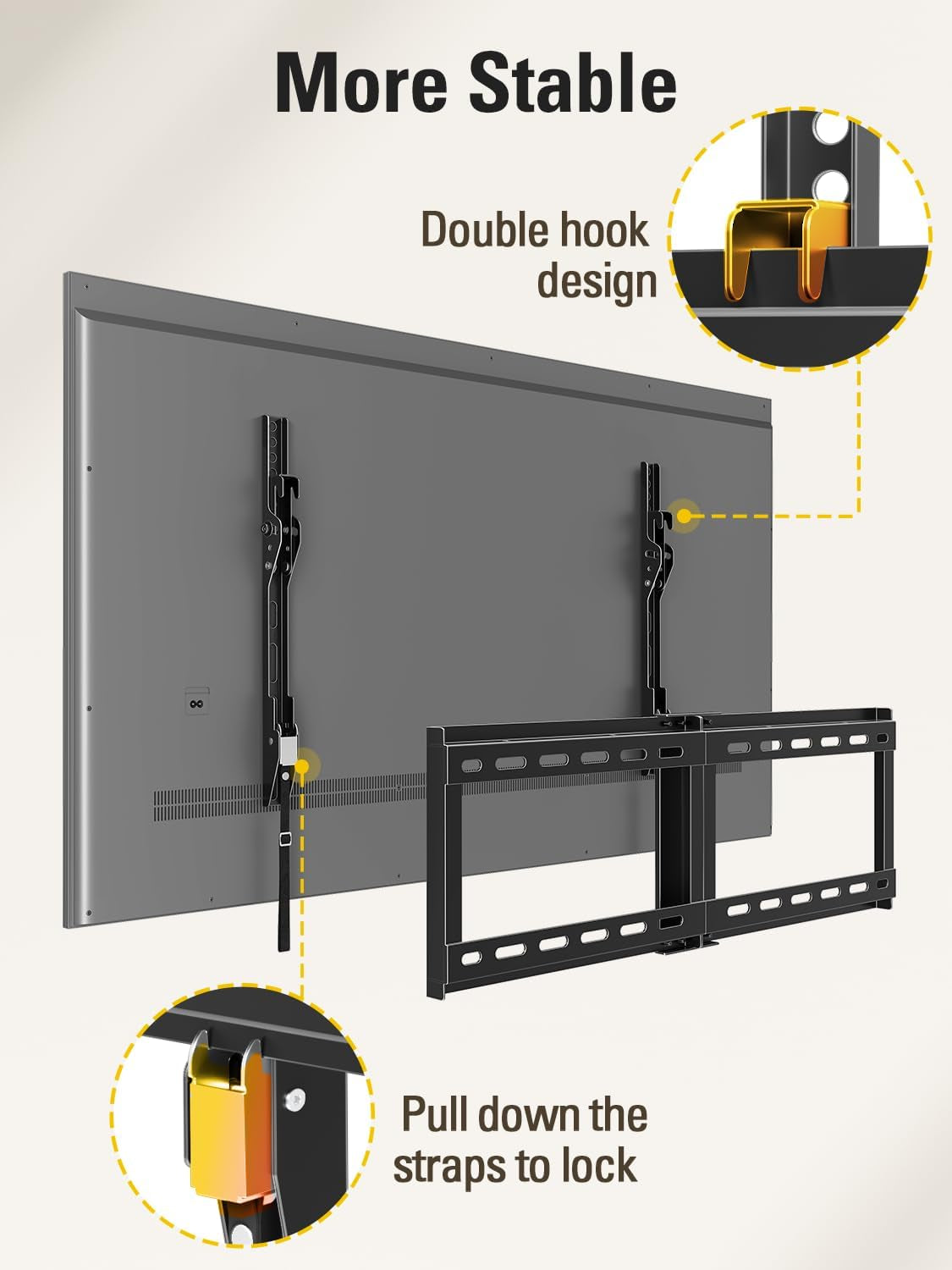 tilting-tv-wall-mount-for-most-37-90-inch-tvs-up-to-132lbs-low-profile-tv-mount-fits-16-18-24-studs-max-vesa-600x400mm-wall-mount-tv-bracket-with-quick-lock-release-md2268-lk