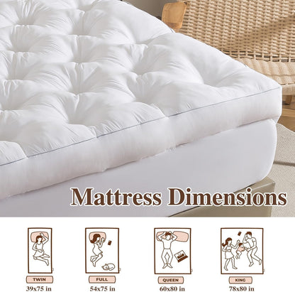 5 Inch Memory Foam Mattress Topper (Queen, 60X80),Deep Pocket | 2000GSM Fluffy Shredded Memory Foam Filled, Extra Soft Pillow Top for Back Pain Relief, Thick & Supportive Bed Topper7