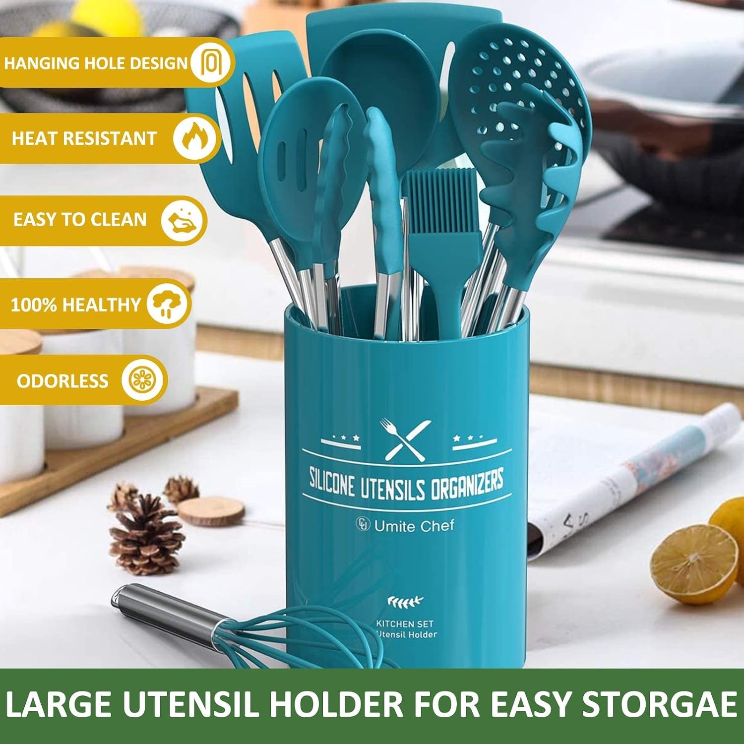 15-pcs-silicone-cooking-utensils-kitchen-utensil-set-446-f-heat-resistant-stainless-steel-handles-kitchen-gadgets-tools-set-for-nonstick-cookwareblue